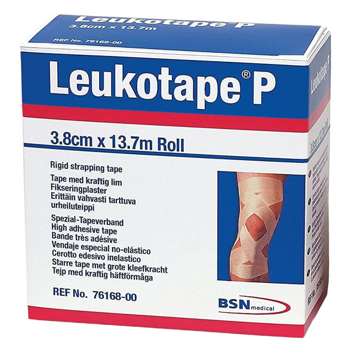 BSN Leukotape P Orthopedic Corrective Tape 76168 - Zinc Oxide Adhesive, NonSterile, Beige - 12 to 24 Yard Length, 1 1/2&quot; x 15 Yard, Pack of 5 Rolls