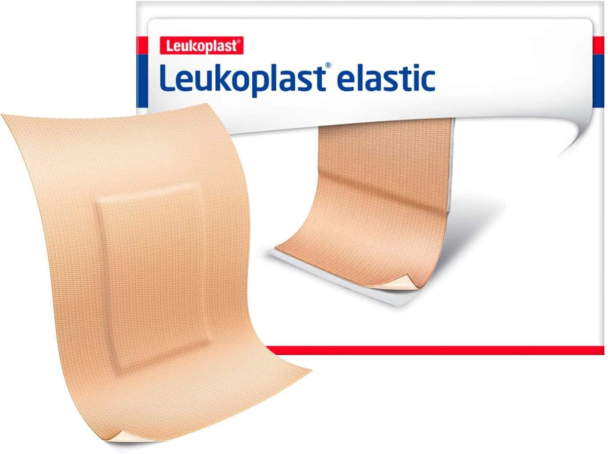 BSN Leukoplast Elastic Adhesive Strip 7645605 - Cross-Elastic Material,  Sterile, Rectangle, Tan - 2 3/4&quot; x 4&quot; Pad, Pack of 50