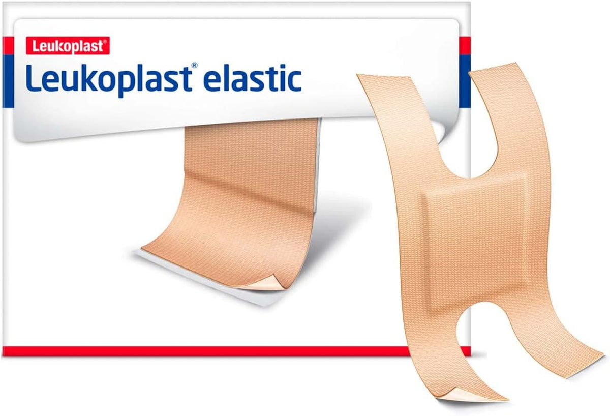 BSN Leukoplast Elastic Adhesive Strip 7645607 - Cross-Elastic Material, Sterile, Knuckle, Tan - 1 1/2&quot; x 3&quot; Pad, Pack of 100