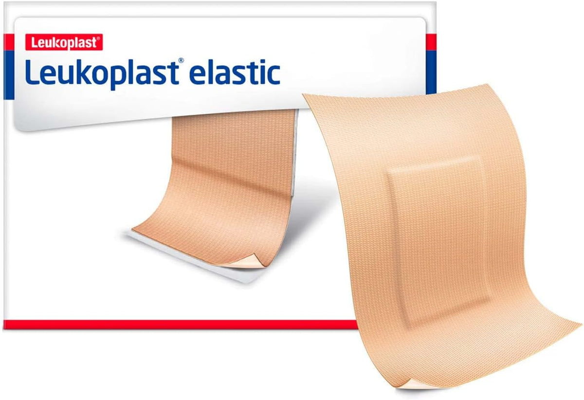 BSN Leukoplast Elastic Adhesive Strip 7645612 - Plastic Material,  Sterile, Rectangle, Tan - 1 1/2&quot; x 2&quot; Pad, Pack of 100