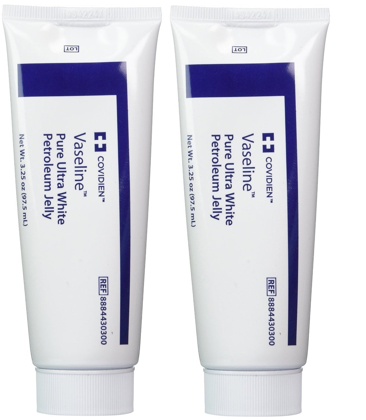 Cardinal Vaseline Petroleum Jelly 8884430300 - White Petrolatum, NonSterile, Tube - 3.25 oz., 2-Pack