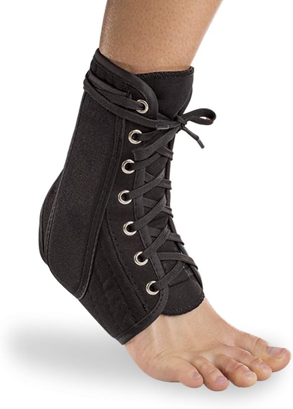 DJO ProCare Ankle Splint 79-81313 - Lace-Up, Foot, Canvas, Black - Small, One Piece