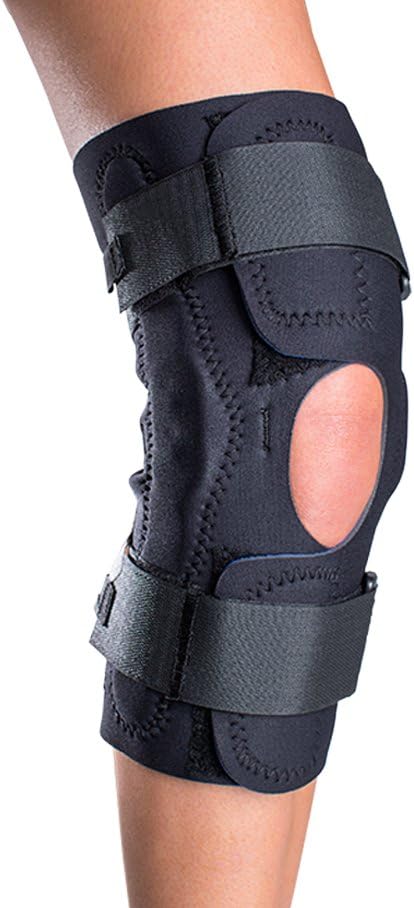 DJO Reddie Brace Knee Brace 79-82395 - Wraparound / Hook and Loop Strap Closure,Neoprene, Left or Right Knee, Black - Medium, One Piece
