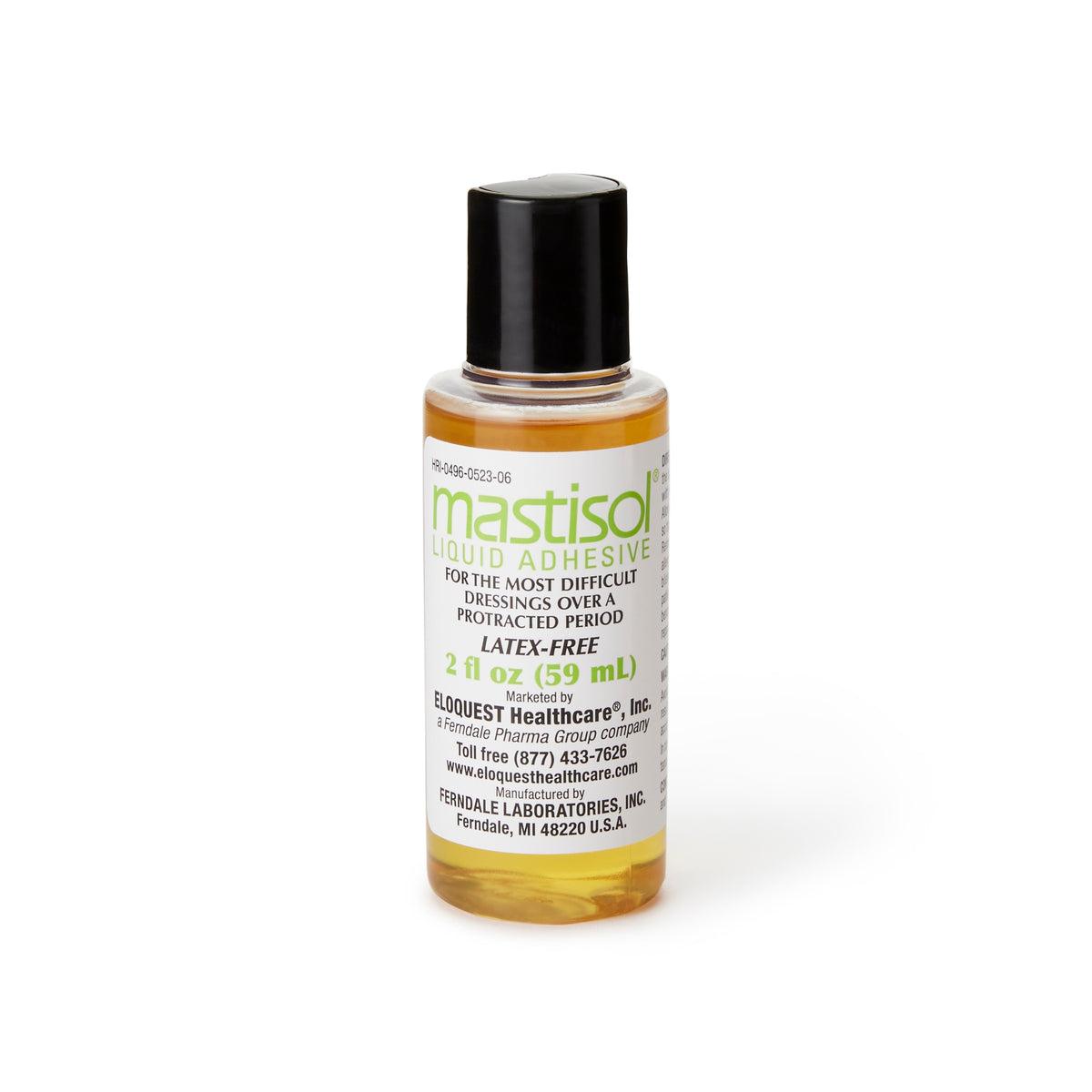 Ferndale Mastisol Liquid Adhesive 052306 - External Use, Latex-Free, Liquid, Bottle - 2 oz., One Bottle