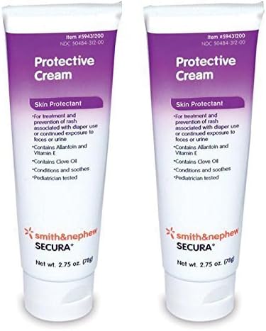 Smith & Nephew Secura Skin Protectant 59431200 - Scented Cream, 10% Strength Zinc Oxide, Tube - 2.75 oz., Pack of 2