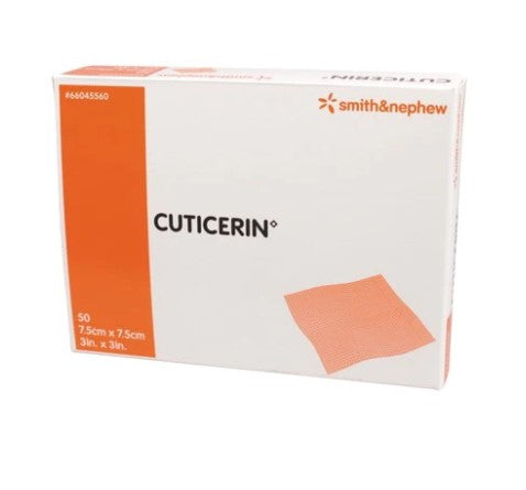Smith & Nephew Cuticerin Oil Emulsion Impregnated Dressing 66045560 - Cuticerin Ointment, Acetate Gauze, Sterile, Tan, Square - 3" x 3", Box of 50