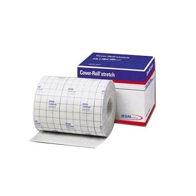 BEI Cover-Roll Stretch 45553 - Dressing Retention Tape with Liner, Nonwoven Polyester, NonSterile, White - 4" x 10 Yard, One Roll