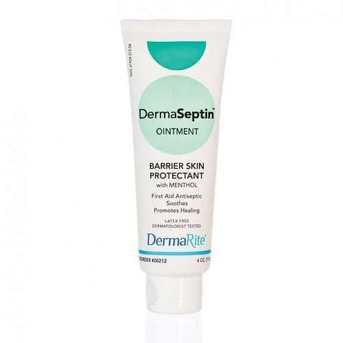 Dermarite Industries DermaSeptin 00212 - Barrier Skin Protectant With Menthol, Ointment, First Aid Antiseptic, Scented, Latex Free, Tube - 4 oz., One Tube
