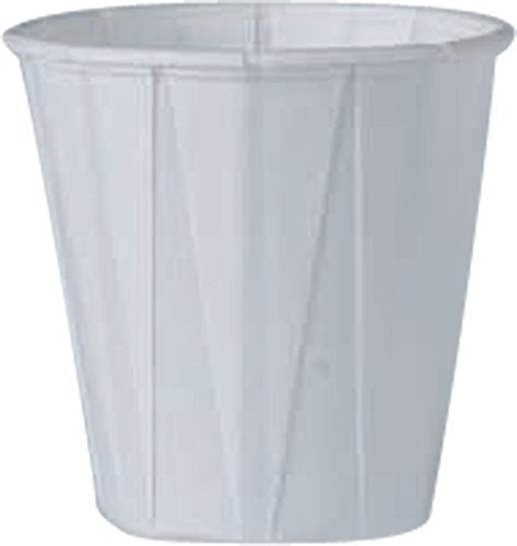 Solo 450-2050 - White Paper Souffle Portion Cups, Pleated, For Hot / Cold Liquids, Jello Shot, Disposable - 3.5 oz., Pack of 250