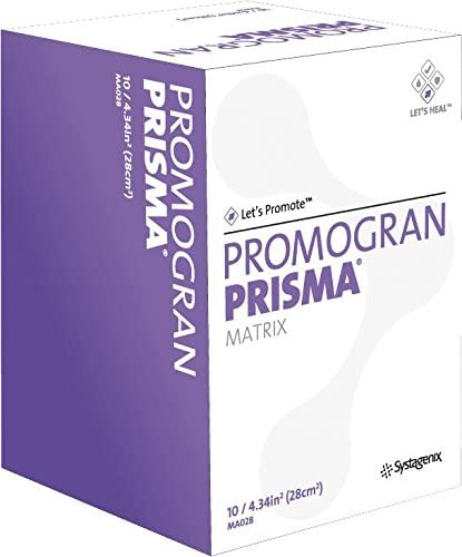 3M Systagenix Promogran Prisma Matrix MA028 - Silver Collagen Dressing, Non-adhesive Without Border, Sterile, White, Hexagon - 4 3/10 sq. in., Box of 10