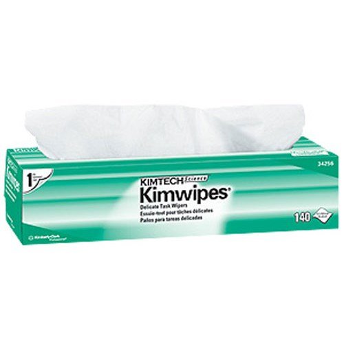 Kimberly Clark Kimtech Science Kimwipes 34256 - Delicate Task Wipe, 1-Ply, NonSterile, Disposable, White, 140 Sheets Per Box - 14 7/10&quot; x 16 3/5&quot;, Case of 15