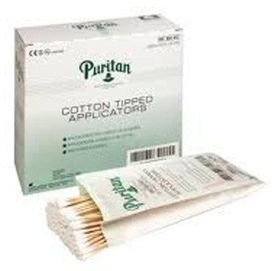Puritan 806-WCL - Swabstick, Wood Shaft, Cotton Tip, NonSterile, Single End Large Tip Type - 6&quot;, Box of 500