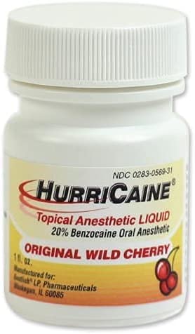 Hurricaine 0283056931 - Topical Anesthetic Liquid, 20% Benzocaine, Wild Cherry - 1 oz., One Bottle