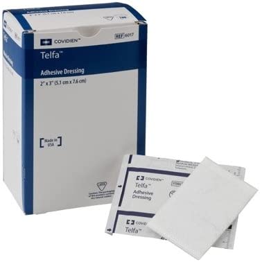 Covidien Cardinal Telfa 6017 - Adhesive Dressing, Film / Cotton, Sterile, Peel-Back Package, White, Rectangle Shape - 2" x 3", Box of 100