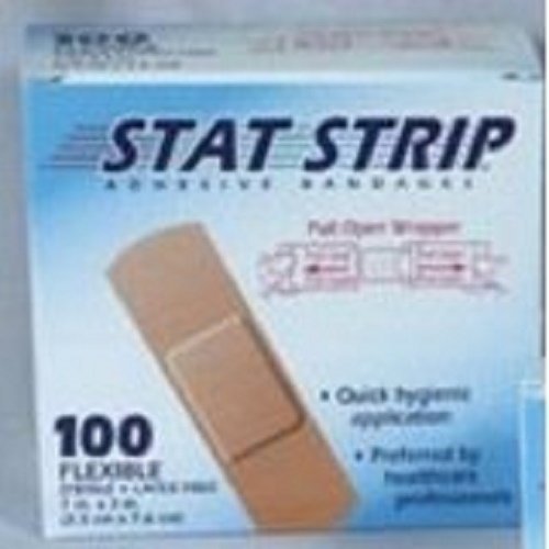 Derma Sciences Stat Strip 15215 - Adhesive Bandage Strip, Sterile, Latex Free, Fabric - 1&quot; x 3&quot;, Box of 100