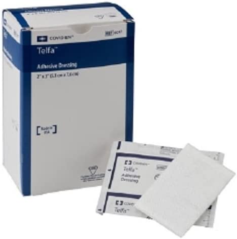 Covidien Cardinal Telfa 6017 - Adhesive Dressing, Film / Cotton, Sterile, Peel-Back Package, White, Rectangle Shape - 2" x 3", Box of 100