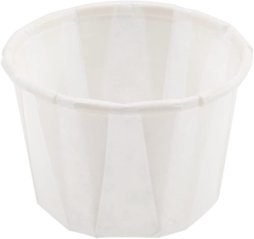 Solo 100-2050 - White Paper Souffle Portion Cups, Pleated, For Hot / Cold Liquids, Jello Shot, Disposable - 1 oz., Pack of 250