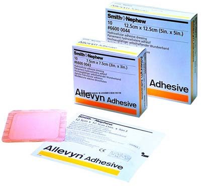 Smith &amp; Nephew Allevyn Adhesive 66020044 - Foam Dressing, Adhesive With Border, Sterile, Square, Pink - 5&quot; x 5&quot;, Box of 10