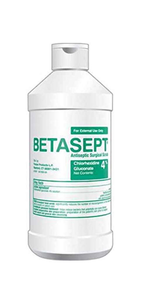 Betasept 67618020004 - Surgical Scrub Solution, 4% Strength CHG (Chlorhexidine Gluconate), NonSterile, Liquid, Bottle - 4 oz., One Bottle