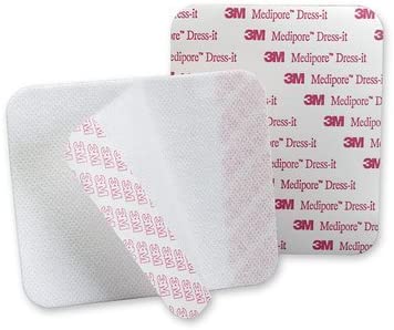 3M Medipore Dress-It 2954 -  Dressing Cover or Retainer,  Hypoallergenic Soft Cloth, White, Water Resistant, Latex-free, Pre-Cut - 3 7/8" x 4 5/8", Box of 25