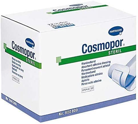 Hartmann Cosmopor 900800 - Adhesive Dressing, Nonwoven, Sterile, White, Rectangle Shape - 2" x 2 4/5", Box of 50