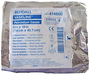 Covidien Cardinal Vaseline Petrolatum Gauze Strip 8884414600 - Petrolatum Impregnated Dressing, Mesh Gauze, Non-Adherent, Sterile, White - 3" x 18", Box of 12