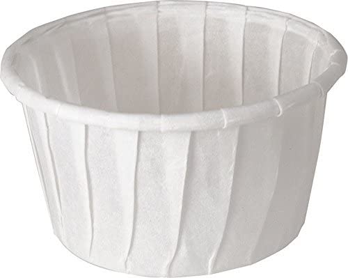 Solo 125-2050 - White Paper Souffle Portion Cups, Pleated, For Hot / Cold Liquids, Jello Shot, Disposable - 1.25 oz., Pack of 250