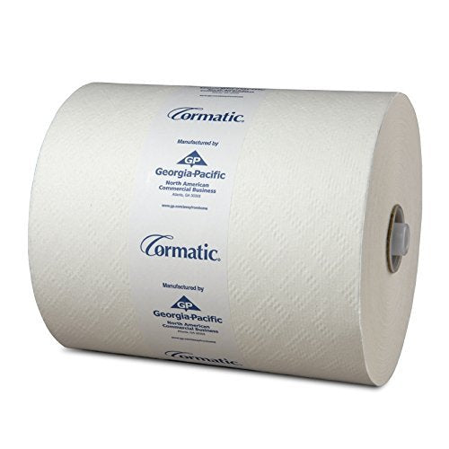 Georgia Pacific Cormatic 2930P - Paper Towel, 1-Ply, Continuous Sheet, Poly-Bag Protected, White, Hardwound Roll - 8 1/4&quot; x 700 ft., One Roll
