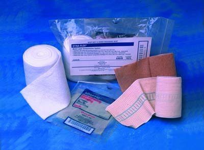 3M Systagenix DYNA-FLEX 7025 - 3 Layer Compression Bandage System, Standard Compression, Self-adherent / No Closure, Tan / White, Sterile - 5&quot; x 9&quot;, One Box