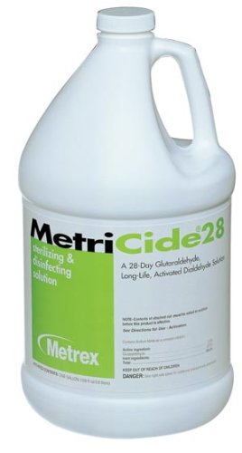 Meterex MetriCide 28 10-2800 - Glutaraldehyde High-Level Disinfectant / Sterilant, 2.5% Glutaraldehyde, Activation Required, Max 28 Day Reuse, Fruity Scent, Liquid - 1 gal., One Jug