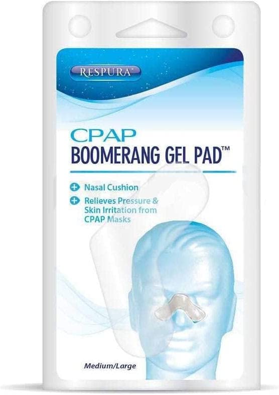 CPAP Boomerang Nasal Gel Pad - CPAP Accessories, Hypoallergenic, Washable, Latex-free - Medium/Large, Pack of 2