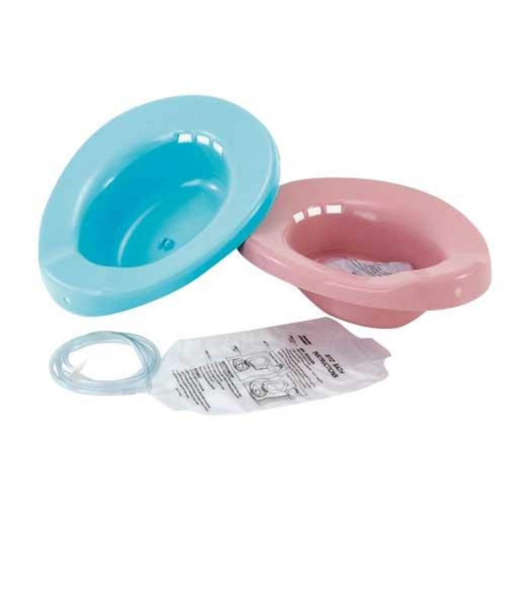 Medegen H995-10 - Sitz Bath for Perineal / Hemorrhoidal / Episiotomy Soak Relief, Elongated, Graduated 500 mL Increments up to 2000 mL, Dusty Rose Color - One Kit