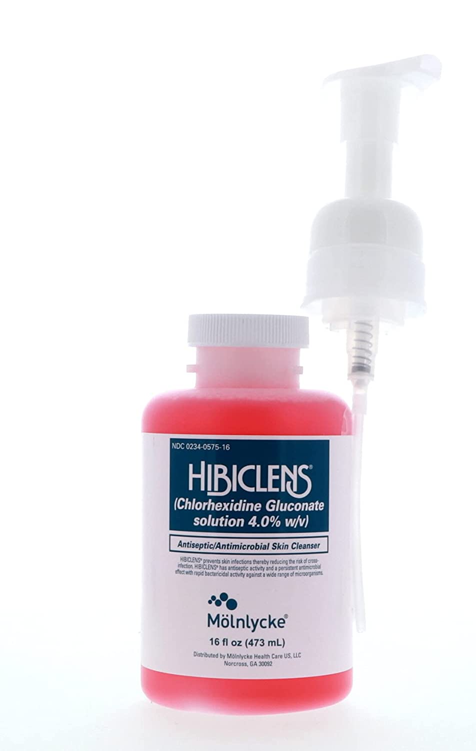 Molnlycke Hibiclens 57516 - Antiseptic / Antimicrobial Skin Cleanser, 4% Strength CHG (Chlorhexidine Gluconate), NonSterile, Liquid, Pump Bottle - 16 oz., One Bottle