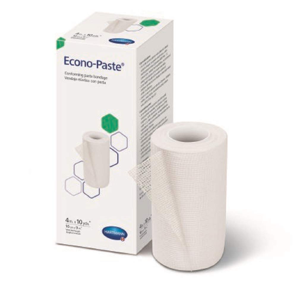 Hartmann Econo-Paste 47400000 - Unna Boot Bandage, Zinc Oxide Paste, Knitted Gauze, Latex-Free, NonSterile, White - 4" x 10 yards, One Roll