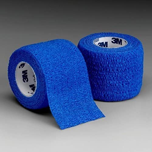 3M Coban Self-Adherent Wrap 1581B - Elastic, Lightweight, Breathable, Blue Compression Wrap - 1&quot; x 5 yards, Pack of 5