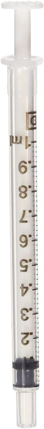 BD Oral Medication Syringe 305217 - Oral Tip Type, Without Safety, Non-Sterile, Clear Barrel, Flat Top Style, Disposable - 1 ml, Pack of 100