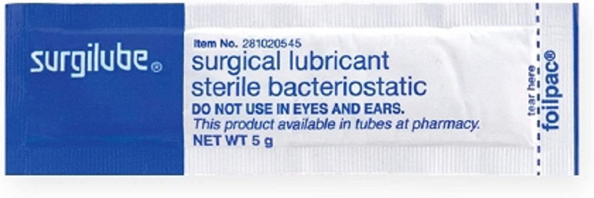 Surgilube 281020545 - Lubricating Jelly,  Carbomer Free, Sterile, Individual Packet - 5 gram, Box of 144