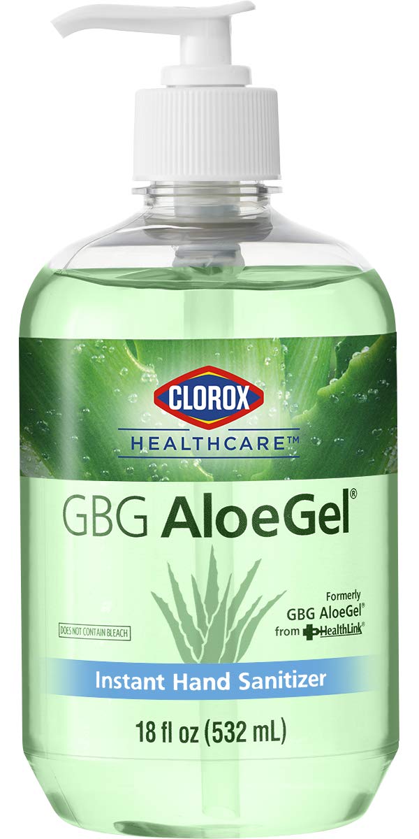 Healthlink GBG Aloe Gel 7776 - Hand Sanitizer with Aloe, Aloe Scent, Gel, Pump Bottle - 18 oz., One Bottle
