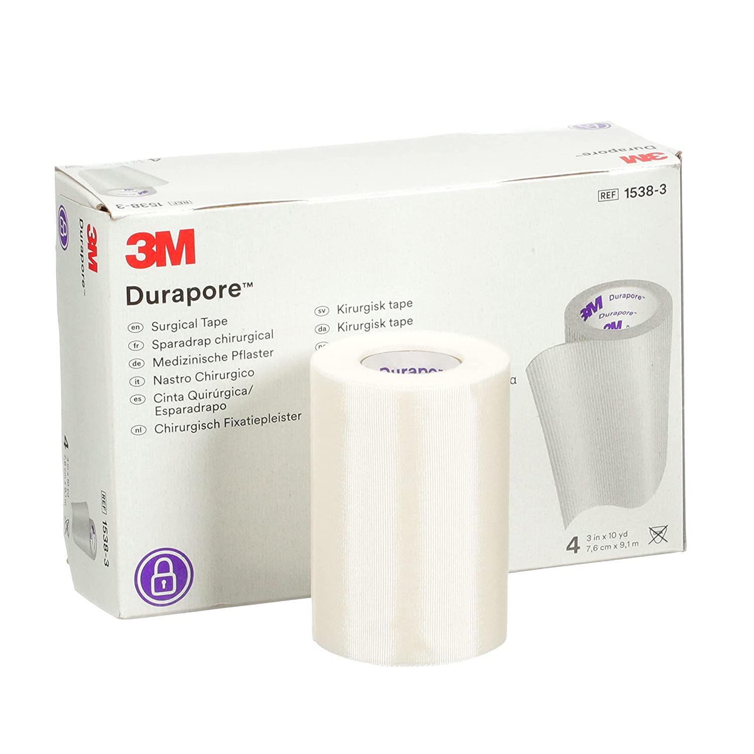 3M Micropore NonSterile Surgical Tape, Tan - 1 Inch X 10 Yard (Box of 12)