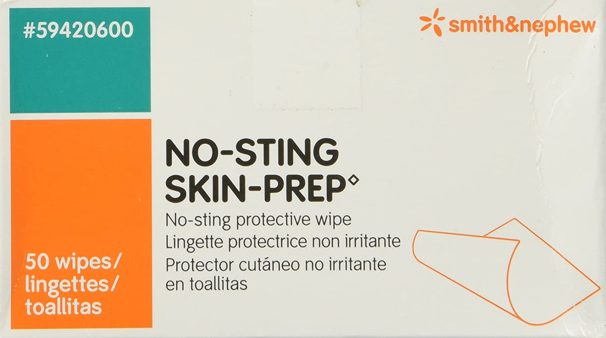 Smith & Nephew No-Sting Skin-Prep 59420600 - Skin Barrier Wipe, 1 ml. Individual Packet, Unscented, Sterile - 2 3/4" x 1 1/8", Box of 50