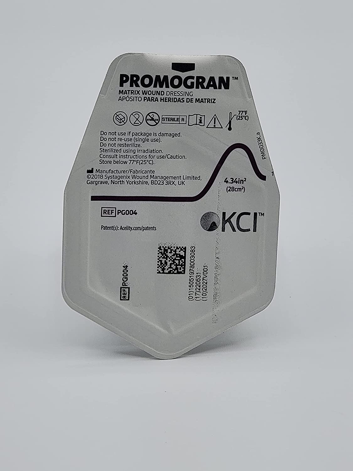 3M Systagenix Promogran Matrix PG004 - Collagen Dressing, Without Border, Collagen / (ORC) Oxidized Regenerated Cellulose, Sterile, White, Hexagon - 4 1/3" x 4 1/3", One Dressing