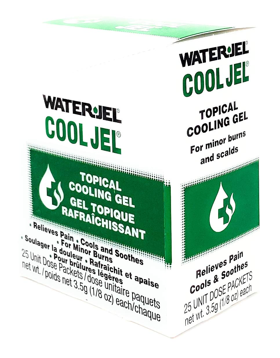 Water Jel Cool Jel CJ25-600.00.000 - Burn Relief Topical Gel, 2% Lidocaine, Individual Packet - 3.5 gm., Box of 25