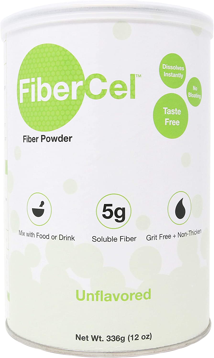 Global Health Products FiberCel GH13 - Oral Fiber Supplement, Unflavored, Powder, Can - 12 oz., One Can