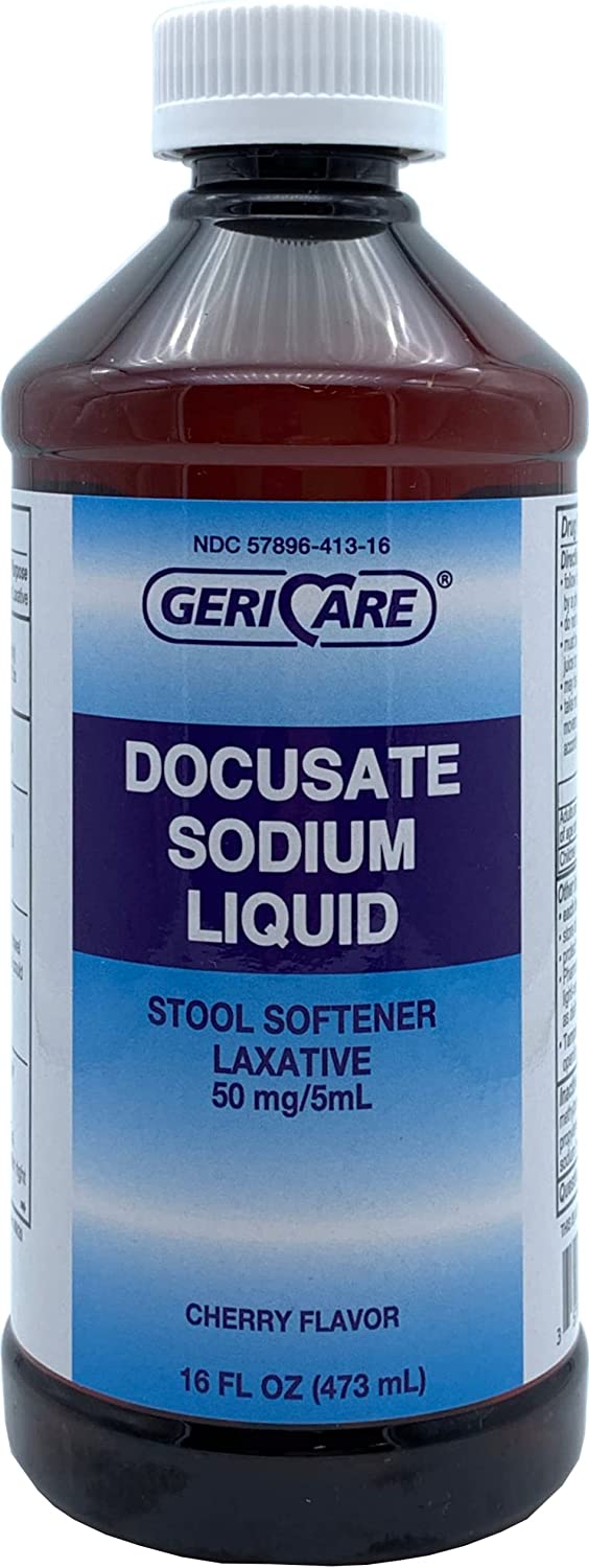 Geri-Care Q402-16-GCP - Stool Softener Laxative, 50 mg / 5 mL Strength Docusate Sodium, Liquid, Bottle - 16 oz., One Bottle