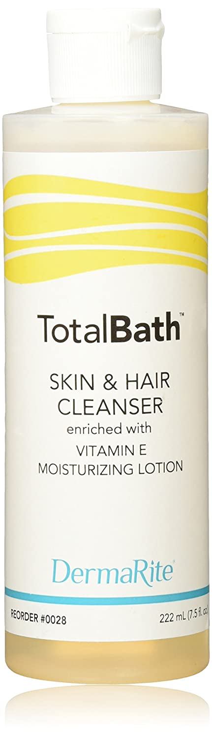 Dermarite Industries Dermarite Total Bath 0028 - Skin &amp; Hair Cleanser, Full Body Wash With Vitamin E, Lotion Form, Mild Scent, Bottle - 7.5 oz., Pack of 6