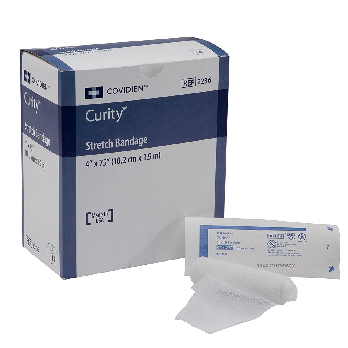 Covidien Cardinal Curity 2236 - Conforming Bandage, Sterile, 1-Ply Cotton Polyester Blend, Roll Shape - 4" x 4.1 yd, Box of 12