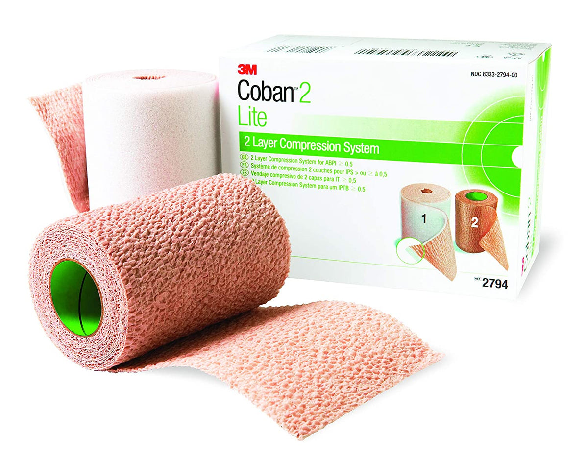 3M Coban2 Lite 2794N - 2 Layer Compression System - 4” x 2.9 yards, One Kit