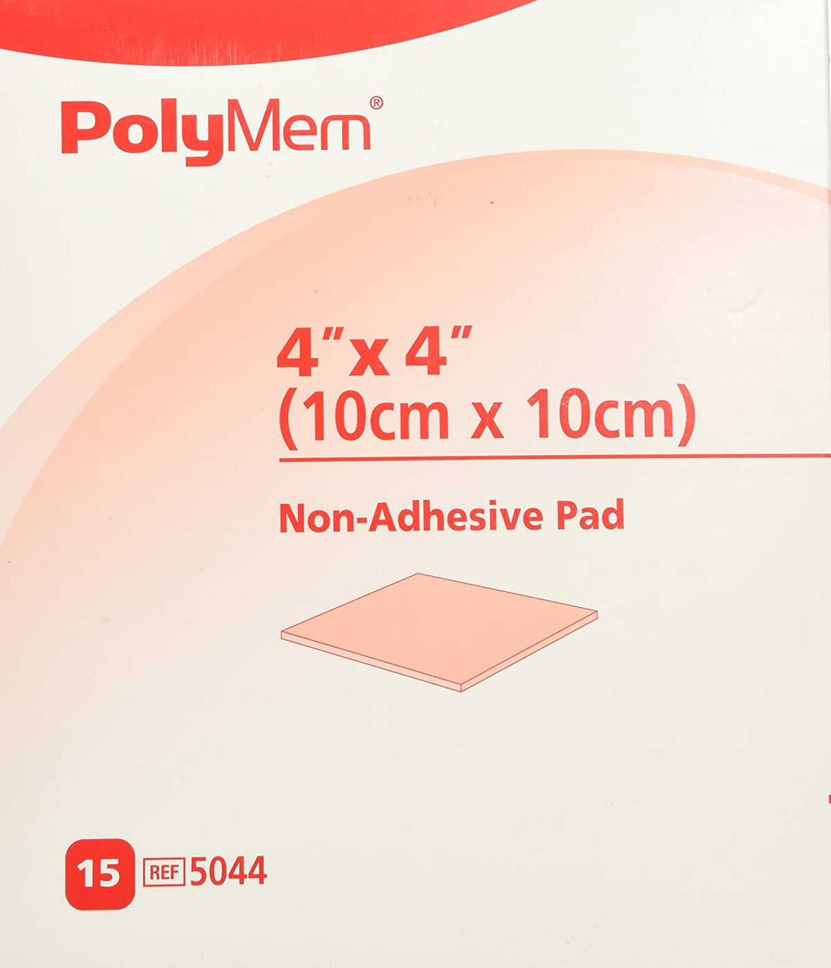 Ferris PolyMem 5044 - Foam Dressing, Sterile, Non-Adhesive Without Border, Without Film Backing, Pink, Square Shape - 4&quot; x 4&quot;, Box of 15