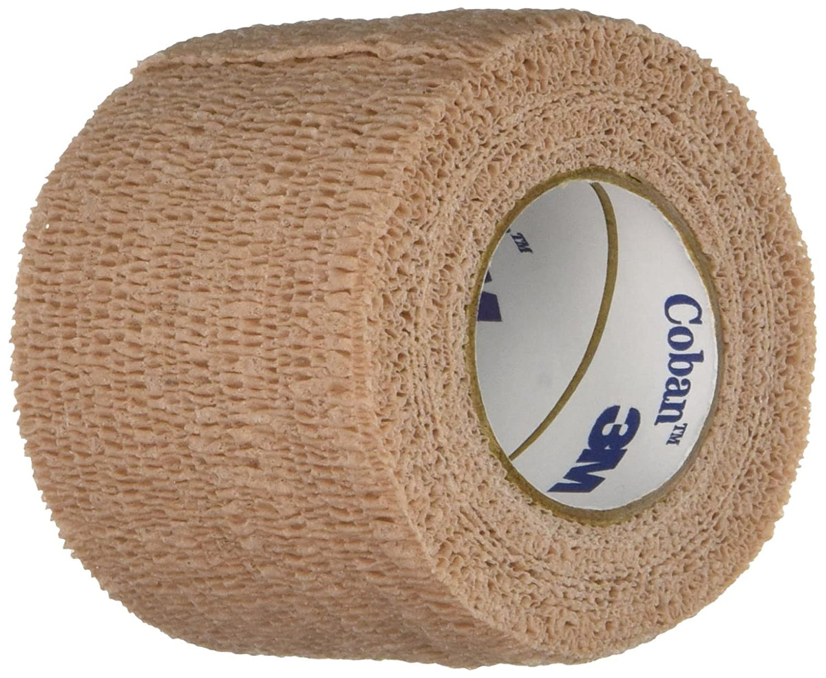 3M Coban Self-Adherent Wrap 1582 - Elastic, Lightweight, Breathable, Beige Compression Wrap - 2" x 5 yards, Box of 36