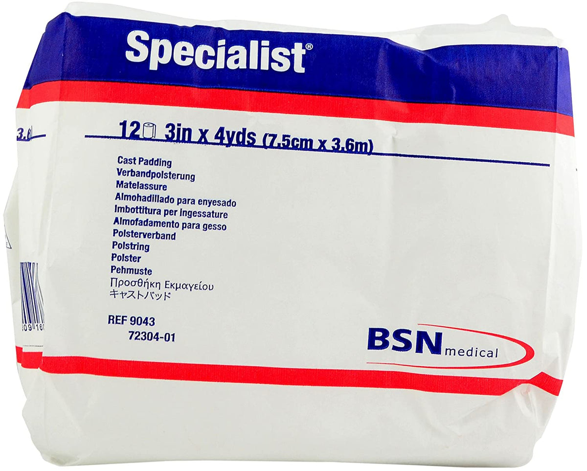 BSN Specialist 9043 - Cast Padding, Undercast, Cotton / Rayon, NonSterile, White - 3&quot; x 4 Yards, Pack of 12